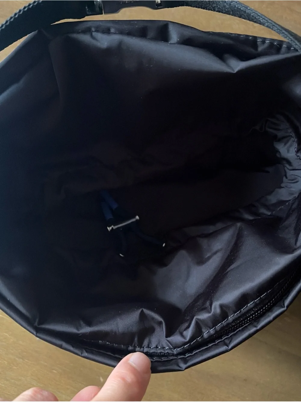 Athleta Black Simone biles Crossbody Bag satchel black like new satin bucket